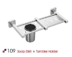 Stainless Steel Soap Dish & Tumbler Set