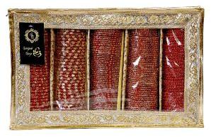 5 Rod Golden Fancy Bangle Box