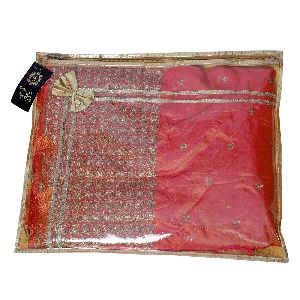 Lace Quilt Golden Packing Saree Cover