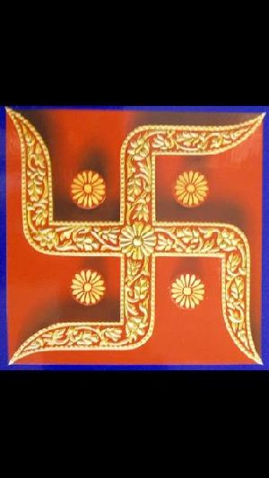 Gold Leaf Swastik With Embossing Art