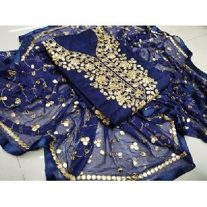 Unstitched Embroidered Cotton Suit