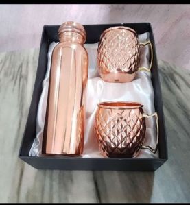 Copper Bottle and Bear Mug Set