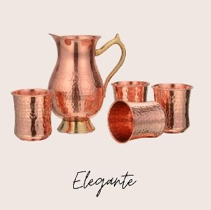 Copper Jug and Glass Set