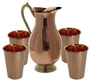 copper muglai jug set