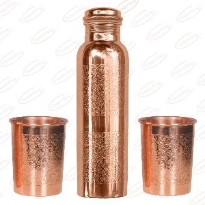 Embuster Copper Bottle and Two Glass Set
