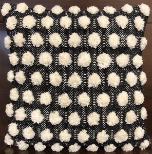 Pom Pom Handwoven Woollen Cushion Cover