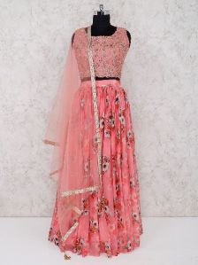 Chiffon Lehenga Dress Material