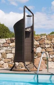 Outdoor Wicker Poolside Shower