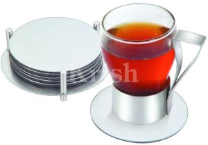 Round Coaster with Stand - 6 Pcs