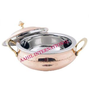 Copper Steel Hammered Handi