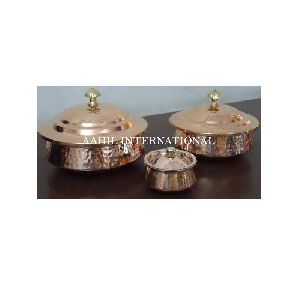 Copper Steel Hammered Handi