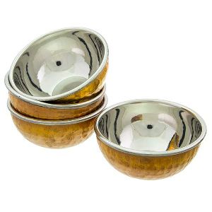 Copper Steel Serving Bowl