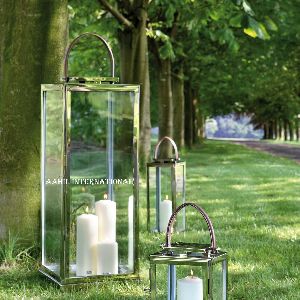 STAINLESS STEEL LANTERN LEATHER HANDLE