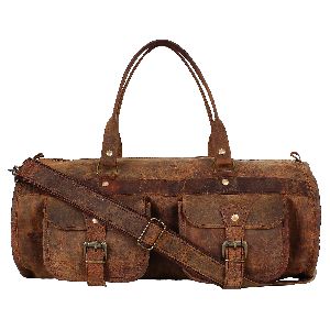 buffalo leather travel luggage bag