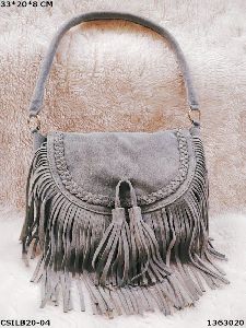 Handmade suede leather sling bag