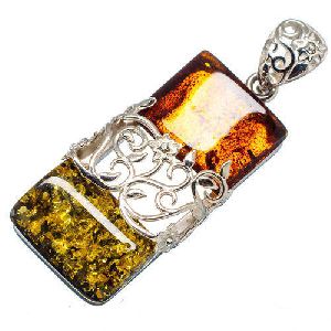 Sterling Silver Baltic Amber Pendant