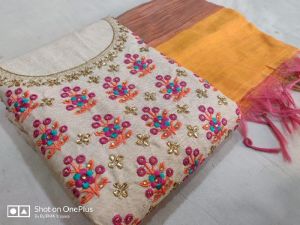 Jmv Designer Studio Present By fancy Chanderi dupatta dress material