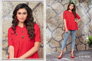 JMV DESIGNER STUDIO PRESENT BY Galaxy Cotton Embroidery Hand Work KURTI