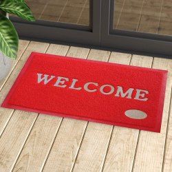 Plain Blue Welcome Mat