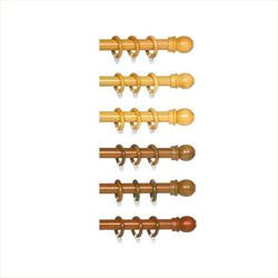 wood finish curtain rods