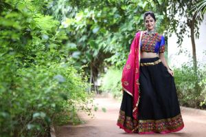 Black cotton with embroidery work chaniyacholi