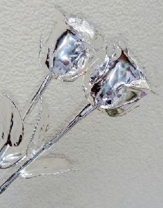 Silver Plated Rose Flower
