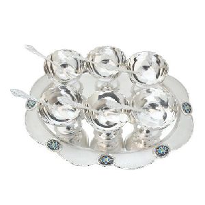 Silver Ice Cream Set