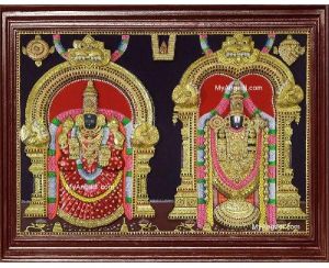 Balaji Padmavati Thaayar Super Emboss 3D Tanjore Painting