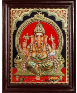 Ganesha Super Emboss Tanjore Painting