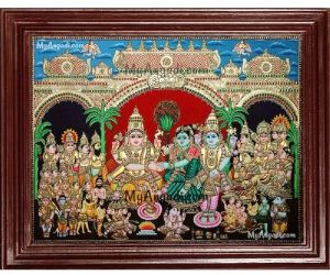 Girija Kalyanam Shiva Parvati Kalyanam Wedding Tanjore Painting