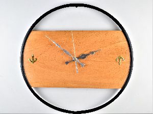 handcrafted black ring antique wall decor wooden clock