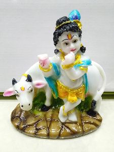 Fiber Cow Krishna Statue