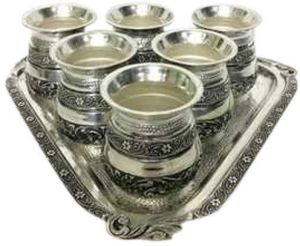 Decorative Silver Cup Set