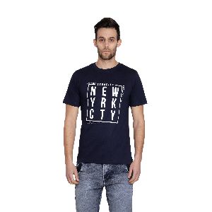 men round neck printed t-shirt