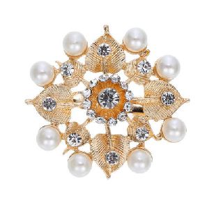 Pearl Crystal Brooch