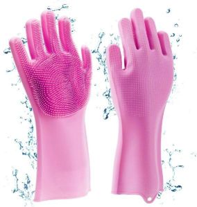 Pink Silicone Gloves