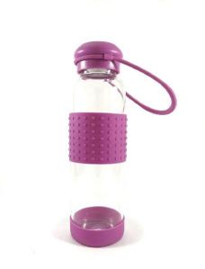 Silicone Glass Water Bottle(Purple)