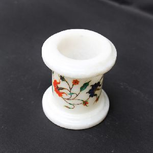 Handcrafted Round Marble Pen Holders