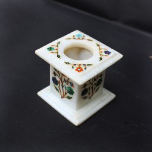 Handcrafted Square Marble Pen Holder