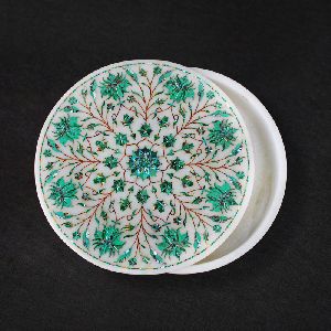 Round Handcrafted Marble Boxes