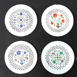 Round Handcrafted Marble Plates