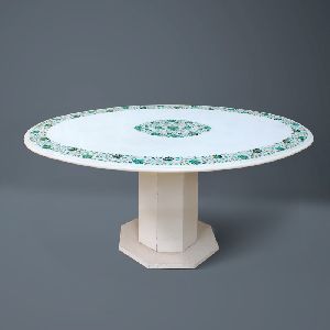 Round Handcrafted Marble Table Tops