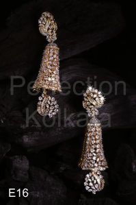 gold plated hancrafted american diamond earring