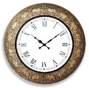Wooden Brass Wall Clock