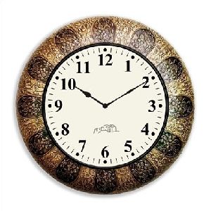Wooden Brass Wall Clock