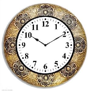 Wooden Brass Wall Clock