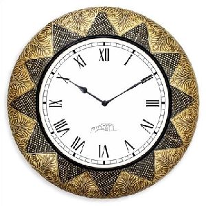 Wooden Brass Wall Clock