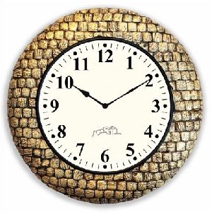 Wooden Pop Brass Wall Clock