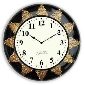 Wooden Round Metal Wall Clock