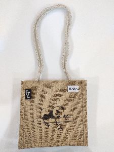 Small jute bag with rope handle